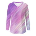 thumbnail image 5 of Craaazy Oversized Tshirts For Women Long Sleeve Blouse V-Neck Casual Pullover Tops Trendy Color Block Sweatshirt Tie Dye Shirts Gifts For Women, 5 of 5
