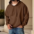 thumbnail image 2 of Hsovts Coffee Sweatshirts for Men Long Sleeve Hooded Sweatshirt Essentials Casual Fleece Hoodies with Pocket Lightweight Pullover Hoodies M, 2 of 6