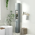thumbnail image 4 of Gymax Tall Slim Bathroom Storage Cabinet Linen Tower w/Drawer Adjustable Shelves Gray, 4 of 10