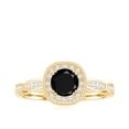 thumbnail image 4 of Rosec Jewels Vintage Style Black Onyx Engagement Ring for Women - AAA Quality - Real Black Onyx Diamond Ring - with Jewelry Box, 18K Yellow Gold, US 6.50, 4 of 8