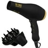 Hot Tools Signature Series 1875W Ionic AC Motor Hair Dryer with Concentrator and Diffuser, Black