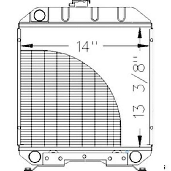 RAParts 212076 Tractor Radiator - 13 3/8 x 13 x 1 7/8 Fits Ford/New Holland