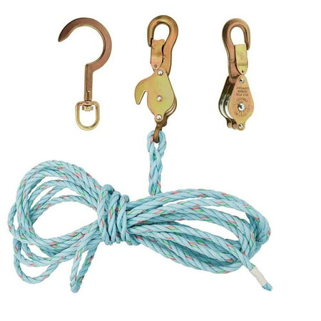

Klein Tools 1802-30SSR 4-Piece Spliced Anchor Hook Block and Tackle Set