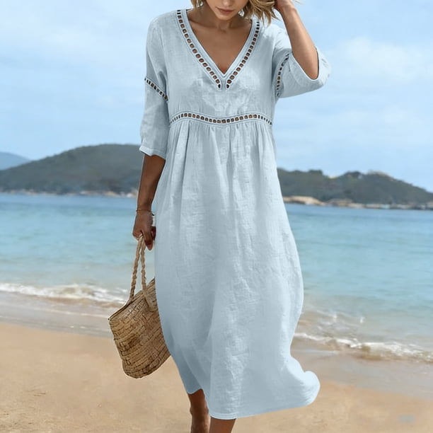 flowy bohemian summer dresses R.Vivimos Women's Summer Maxi Dress Spaghetti Strap Boho Floral Print Smocked Backless Casual Ruffle Flowy