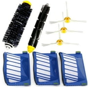EEEkit Robot Replacement Parts Compatible with iRobots Roomba 500 600 Series, Robot Vacuum Accessories, 1 Bristle Brush, 1 Beater Brush, 3 Side Brushes and 3 Vac Filters