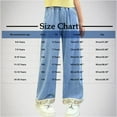 thumbnail image 3 of Utoimkio Toddler Girls Pull On Cargo Denim Pants Casual Loose Wide Leg Lounge Pants Size 5-15T, 3 of 5