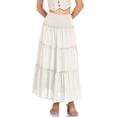 thumbnail image 6 of RUTAYY Women's Skirt High Waisted A-Line Flowy Ruffle Tiered Long Bottom Comfortable Breathablebeach Vacation Clothes, 6 of 7