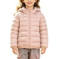 thumbnail image 7 of FRSASU Children's Winter Solid Color Long Sleeves Hooded Zipper Quilted Coat Keep Warm Coat Kids Pink, 7 of 7