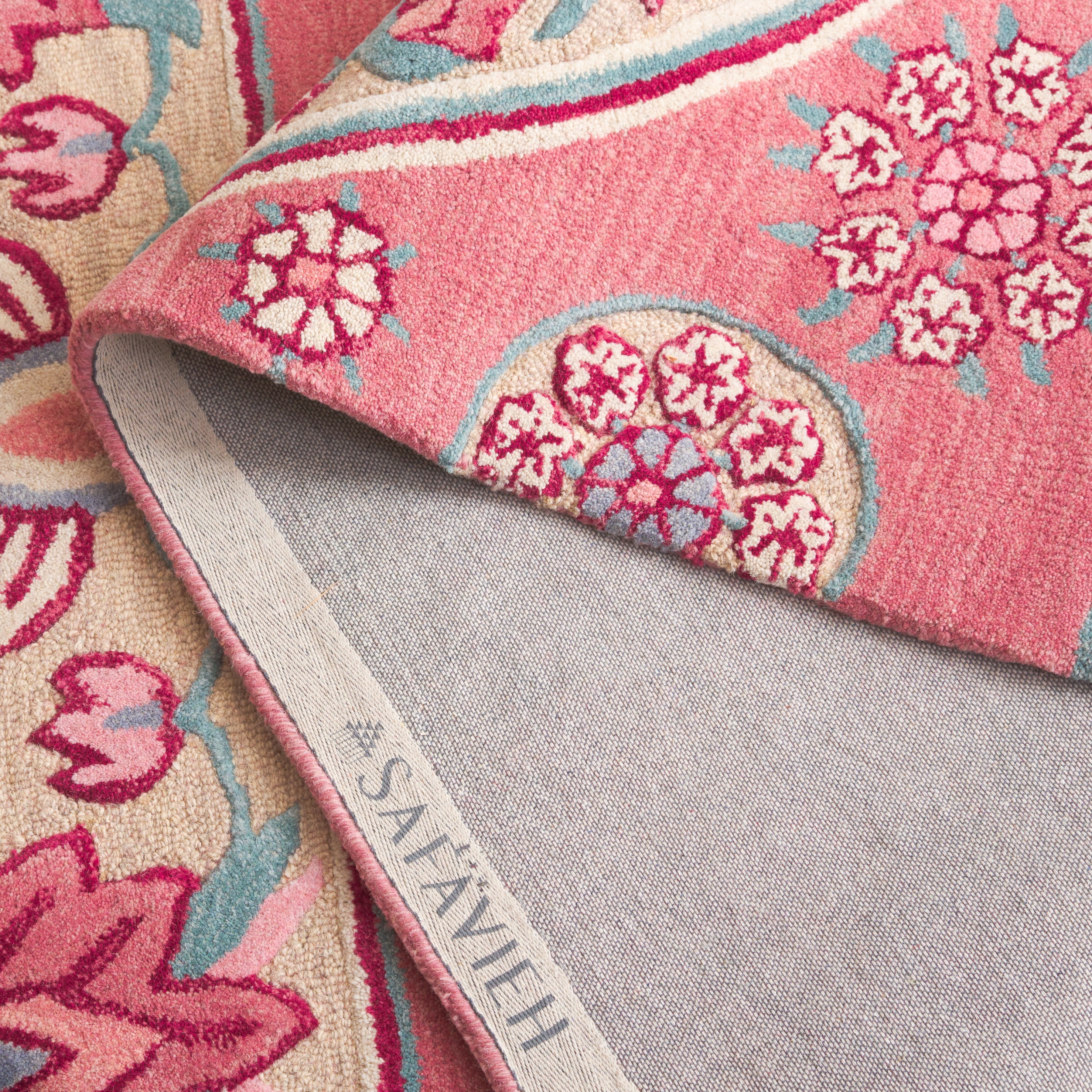 SAFAVIEH Bellagio Vanessa Floral Wool Runner Rug, Red/Beige, 2'3" x 7'