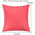 thumbnail image 2 of Lot de 4 Housse de Coussin Décorative en Coton Confortable Unie Carrée (housse seulement, sans insert) (22x22 Pouces/ 55x55cm, Rouge Pastèque), 2 of 9
