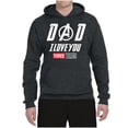 thumbnail image 2 of Wild Bobby, Dad I Love You 3000 Endgame Superhero Gift Idea, Father's Day, Unisex Graphic Hoodie Sweatshirt, Heather Black, X-Large, 2 of 4