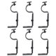 thumbnail image 1 of Paquete de 6 soportes de barra de cortina ajustables negros de acero compatibles con cortinas de pared, 1 of 4