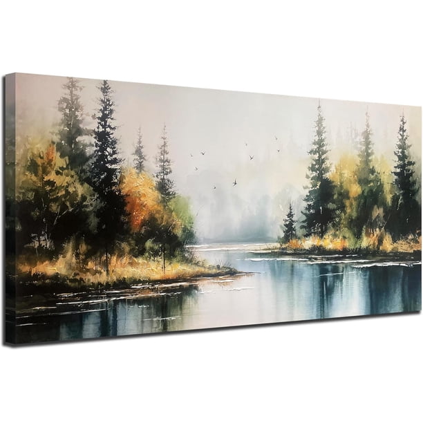 Pintura decorativa para paredes de Ajion, que representa paisajes naturales en las montañas, ideal para decorar paredes en oficinas, hogares, restaurantes y pasillos.