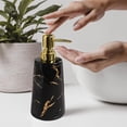 thumbnail image 6 of Pump Soap Dispenser Leakproof Marble Pattern Ceramic for Hotel Kitchen Home Black, 6 of 9