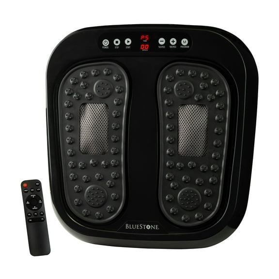 Foot Massager ? Vibrating Platform with Rotating Acupressure for Feet and Legs with Remote Control Included by Bluestone (Black)