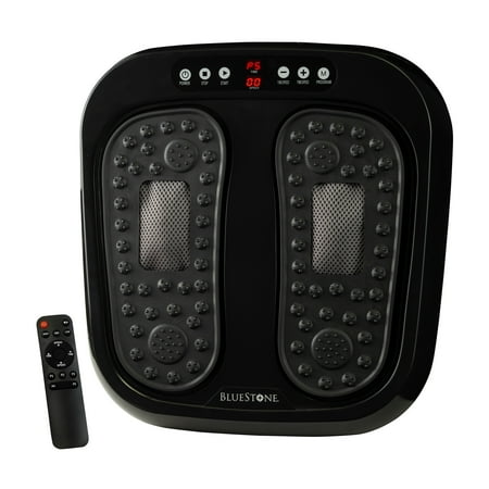 Foot Massager ? Vibrating Platform with Rotating Acupressure for Feet and Legs with Remote Control Included by Bluestone (Black)
