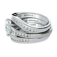 thumbnail image 3 of BERRICLE Sterling Silver 3-Stone Wedding Engagement Rings 1.6 Carat Princess Cut Cubic Zirconia CZ Ring Set for Women, Rhodium Plated Size 9, 3 of 18