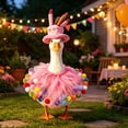 thumbnail image 5 of SHENGXINY Porch Goose Outfit, Birthday Party Dress Matching Hat Accessory Set Goose Clothes for Celebration Pink Front Yard Patio Decor, 5 of 8