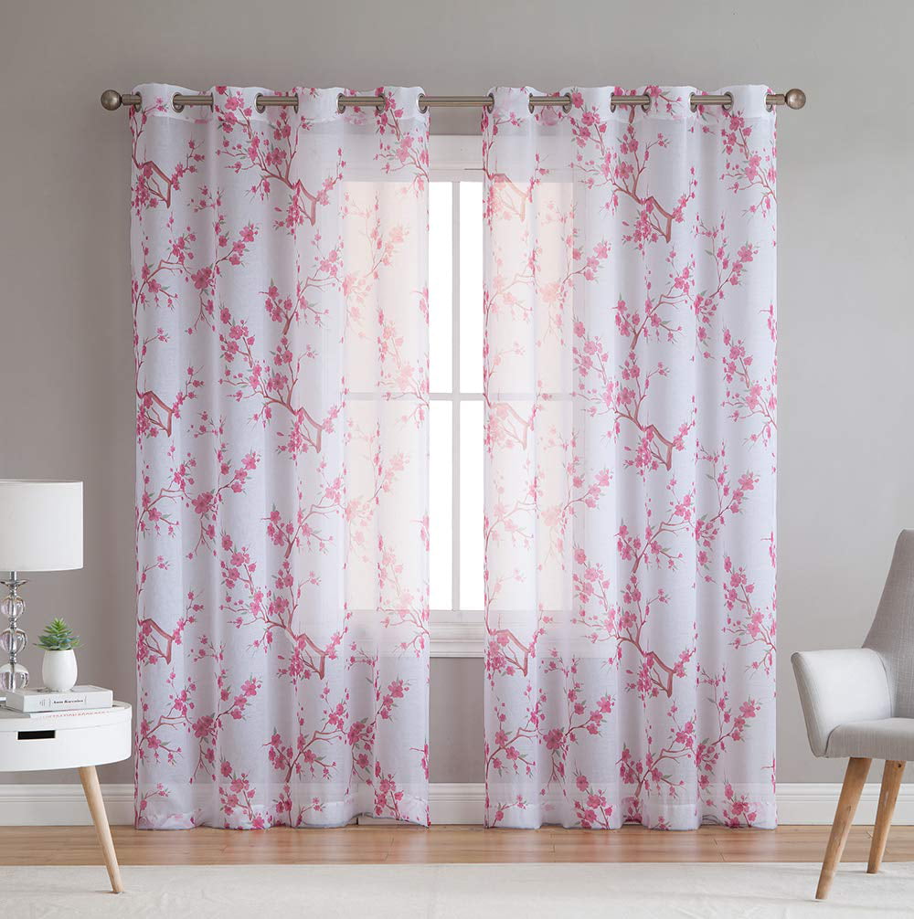 Luxury Lined Curtain Drapes Set Sheer Window Treatment 2 Panel 5 Colors Jasmine 