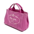 thumbnail image 2 of Pre-Owned Prada Pink Small Canapa Tote Handbag Canapa Canvas, 2 of 8