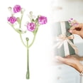 thumbnail image 5 of Mini Faux Floral Stems Small Artificial Flowers Mini Plastic Colorful Realistic Spring Flower Arrangement Bouquet Branches for Home Party Wedding Table Centerpiece Vase Decor (Dark Purple, 2PCS), 5 of 5