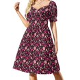 thumbnail image 1 of Lindo flamenco rosa vibracis de verano patrón de flamencos vestido de manga corta ropa vestidos de novia para fiestas vestido, 1 of 6
