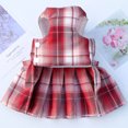 thumbnail image 6 of Visland Dog Cat Dress with Harness Leash, Fashion Plaid Pattern Cute Bowknot Decor Soft Cozy Skirt Adjustable Chest Strap Traction Rope Pet Clothes Costume for Puppy Kitten Training Daily Wear, 6 of 8