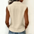 thumbnail image 5 of Lzobxe Tank Tops for Women Sleeveless Button down Blouses Solid Casual Loose V Neck for Work,Size S-3XL, 5 of 6