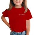 thumbnail image 5 of Bnwani Girls Shirts Crew Neck Comfortable Shirt Summer Breathable Tops Red Sizes 1-13, 5 of 7