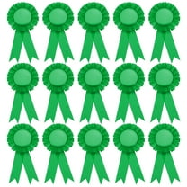 Uxcell 15Pcs Blank Award Ribbon, 6" x 3" Honorable Participation Badge Ribbons for Sports Events, Green