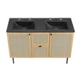 thumbnail image 5 of Modway Chaucer 48" Double Sink Wood & Metal Bathroom Vanity in Oak and Black, 5 of 17