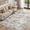 Blue/Brown, variant on MICGEEK 8x10 Washable Area Rugs for Living Room, Modern Abstract Printed Rug, Vacuum-Friendly, Non Slip Indoor Rug for Bedroom Dining Room Home Decor Carpet, Brown