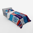 thumbnail image 2 of Ambesonne Geometric Bedding Set 3 Pcs, Anchor Helm and Fish, Twin, Multicolor, 2 of 2