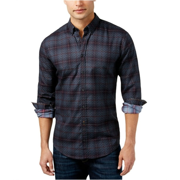 Camisa abotonada Hugo Boss a cuadros para hombre Azul Mediano