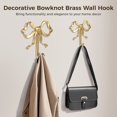 thumbnail image 2 of 2PCS Brass Wall Hanger, Elegant Bowknot Wall Hooks, Wall Mounted Metal Hook for Entryway Bedroom Bathroom(Golden), 2 of 6