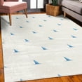 thumbnail image 3 of Sea Animals Decorative Rug, Pattern of Shark Fins Speedy Fish Hunting Minimalistic Design Art Print, Quality Carpet for Bedroom Dorm and Living Room, 6 Sizes, Sky Blue, by Ambesonne, 3 of 4
