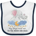 thumbnail image 3 of Inktastic My Yaya Loves Me to the Moon and Back Elephant Family Boys or Girls Baby Bib, 3 of 4