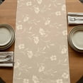 thumbnail image 5 of Beige Floral Table Runner, Vintage Spring Botanical Flowers Washable Cotton Linen Table Runners 70 Inches Long, Dresser Scarf Runner for Dining/Kitchen/Coffee/TV Stands/Cabinets 13''x70'', 5 of 9