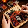 thumbnail image 5 of Halloween Pearl Diamond Art DIY Kit, Gothic Haunted Castle Diamond Bead Painting Kit for Adults, Handmade Pearl Dot Craft Halloween Wall Art Decor, 5 of 8