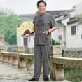 thumbnail image 2 of Kung Fu Shirt - Men Tang Suit Tai Chi Uniform Chinese Traditional Clothes,Cotton Linen Hanfu Jacket Kung Fu Clothing Short Sleeved Shirt Coat, 2 of 7