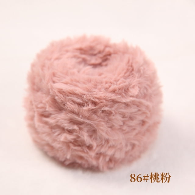 Xiao Hua Hilo de pestañas de piel sintética, lana de visón, cachemira, felpa larga, grueso y elegante para manualidades de muñecas, abrigos de piel DIY, 200 g, color melocotón