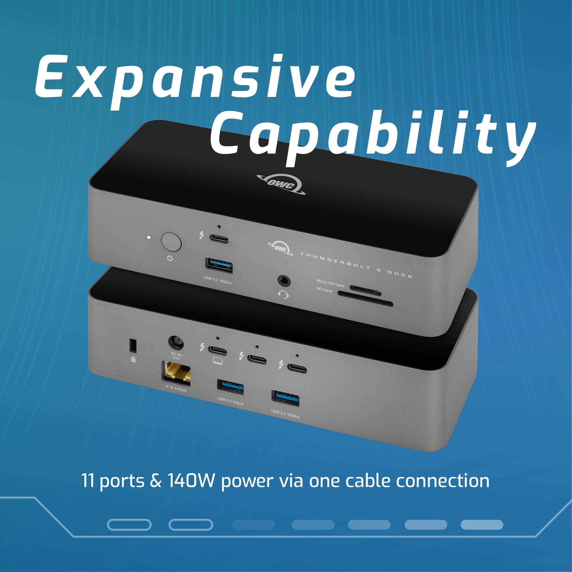 OWC 11-Port Thunderbolt 5 2.5GbE Docking Station with 140W PD OWCTB5DOCK11P
