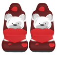 thumbnail image 2 of Easy to Install Car Universal Seat Cover, Red Love Bear Four Seasons Universal Front Seat Cover, 2-Piece, 2 of 8