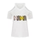 thumbnail image 4 of Blusa de manga corta con estampado de cuello en V informal para mujer con estilo Camiseta de verano con hombros descubiertos OAVQHLG3B Store  lin121212, 4 of 5