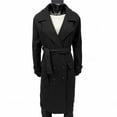 thumbnail image 5 of DAFPZW Women's Winter Double Breasted Wool Coat Business Casual Long Winter Pea Coat Trendy Outwear with Belt, 5 of 6