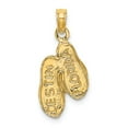 thumbnail image 3 of FB Jewels 14K Yellow Gold 3D Destin Florida Double Flip-Flop Pendant, 3 of 4