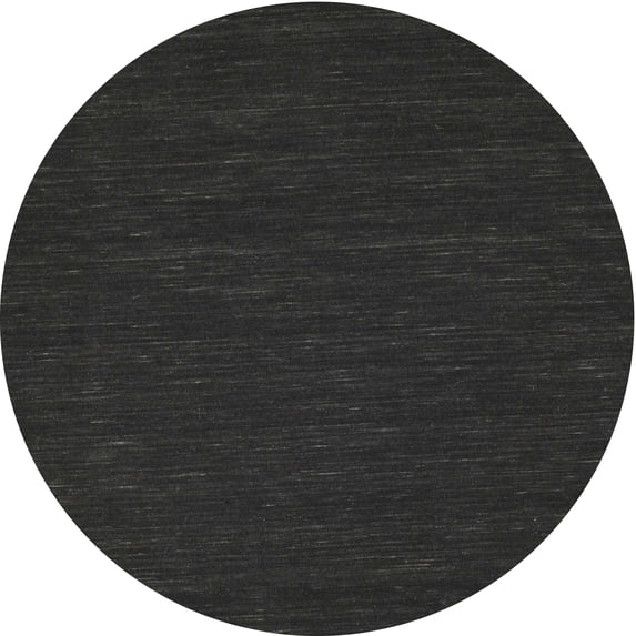 Ahgly Company Machine Washable Indoor Round Contemporary Charcoal Black Area Rugs, 7' Round