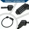 thumbnail image 2 of Candado de bicicleta de espiral de 5 dígitos reiniciable Unique Bargains, candado de cable de bicicleta de acero ABS de 60 cm negro 1 pc, 2 of 6