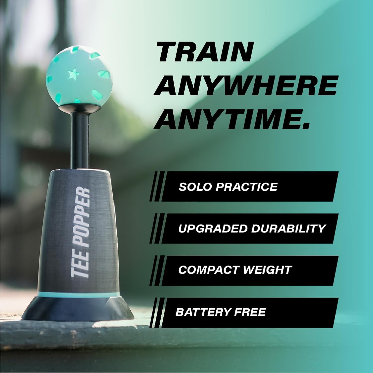 Tee Popper Baseball Training, Portable Baseball Training Equipment, Solo Batting Practice Tee Popper for Baseball & Softball, No Chasing Ball Design
