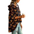 thumbnail image 2 of FGVCTG Halloween Sweatshirts for Women Drawstring 3/4 Sleeve Halloween Hoodie Ghost Graphic Spooky Oversized Pullover Hoodies Orange 2XL, 2 of 6